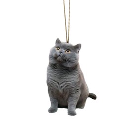 Swing Car Ornament - Car Accessories British Shorthair Blue Cat Funny and Cute Car Simulated Cat Pendant Hanging Accessories for Men & Girls