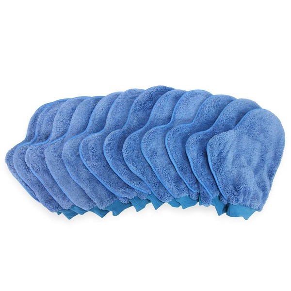 Arkwright Microfiber Cleaning Dusting Mitts - (Pack of 12) Smart Choice Quick Dry Dust Mitt Glove, Duster for Home Furniture, Car and Household Polishing, Blue