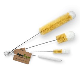 Bambaw Bottle Cleaner Brush Set | 4 Cleaning Brushes | Bottle Brush Cleaner Set | Water Bottle Brush | Bottle Scrubber | Small & Long Bottle Brush for