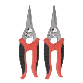 HARFINGTON 2pcs Industrial Scissors 7 Inch Multi-Purpose Shears Stainless Steel Blades with Black Red Handle for Cutting Thin Metal Copper Sheets