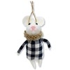 White Mouse Ornament - Wool Decoration for Christmas Tree, Black