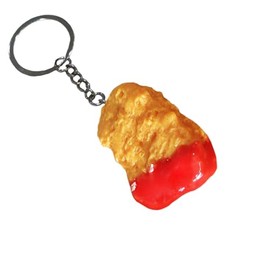 COLORFUL BLING Cute Fun Simulation Imitation Food Keychain Fried Chicken Leg Chips Keychain-chicken nugget