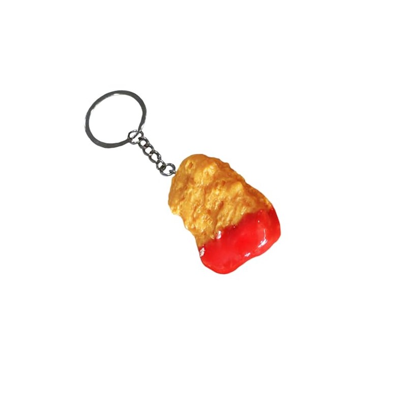 COLORFUL BLING Cute Fun Simulation Imitation Food Keychain Fried Chicken