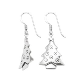Heather Needham Sterling Silver Christmas Tree Earrings - SIZE: 25mm plus wires. Gift boxed 6164/B41