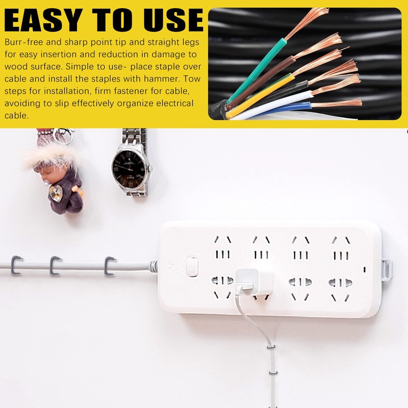 Mardatt 540 Pcs Insulated U Staple Nail Assortment Set with