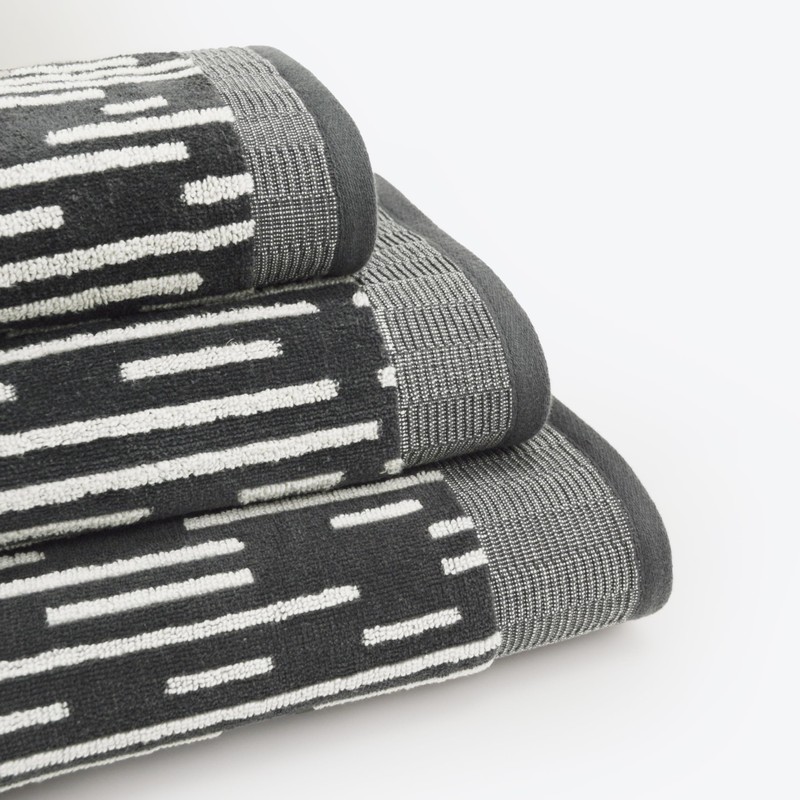 Allure Pack of 2 Barcode Stripe Bath Towels 70 x