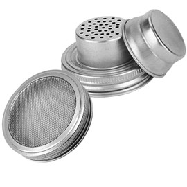 Mason Jar Sprouting Mesh Lid 316 Stainless Steel Sealing Storage Shaker Lid Kit for Storage & Strainer Spice Flour Salad Sprouts Alfalfa Broccoli Seeds Sprouter Lids 2 Pack