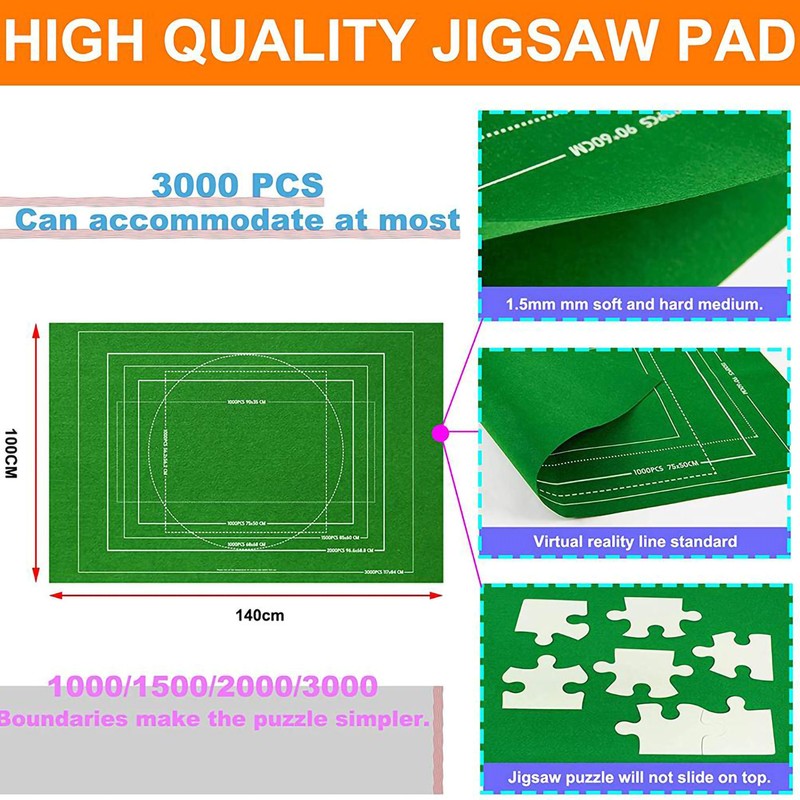 Jigsaw Puzzle Roll Mat Large Capacity 55inX 39in Puzzle Storage