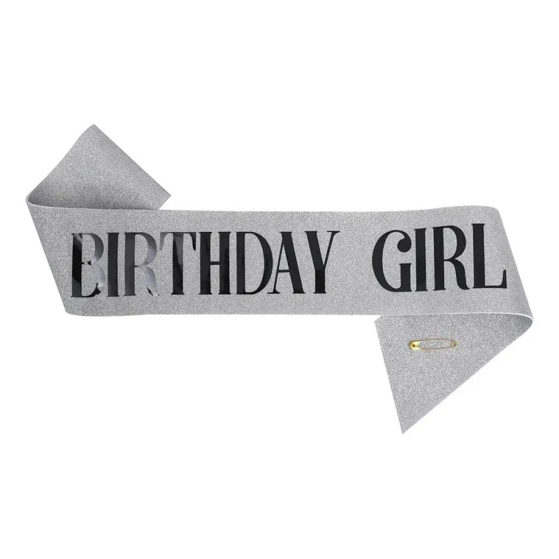 Feliz Cumpleaños Corona Y Faja Para Mujer Diademas Fiesta Plata