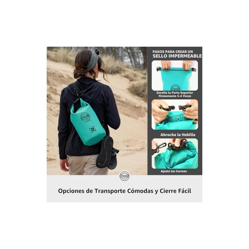 STOVER 5/10/25/30/40L Bolsa seca impermeable - Mochila enrollable con funda