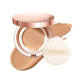 SKINTIFIC Cushion Base Maquillaje Ligero Cobertura Media, Ajuste Perfecto a la Piel con Acabado Satín Luminoso(29C Taupe Beige)