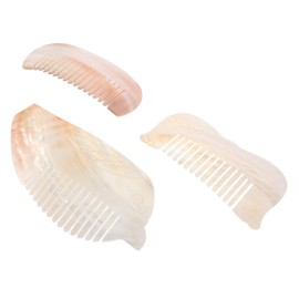 Ipetboom 3pcs Styling Comb Natural Shell Hair Accessory for Thick Curly Hair Unique and Fish Designs Travel Tool and Trinket for Women