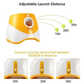 Automatic Dog Ball Launcher for Small to Medium Dogs – Interactive Tennis Ball Thrower with Adjustable Ranges, Includes Mini Tennis Balls and USB Rechargeable Design, Ideal for Indoor & Outdoor Play