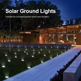 Pozzolanas 12 Pack Solar Ground Lights - 8 LED Outdoor In-Ground Landscape Lights for Pa...