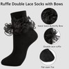 Soft Women Big Ruffle Ankle Socks Double Lace Frilly Dress
