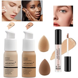 Kit de maquillaje profesional 12 colores AOLIKOKO – Sombra, base, labial, rubor y pinceles