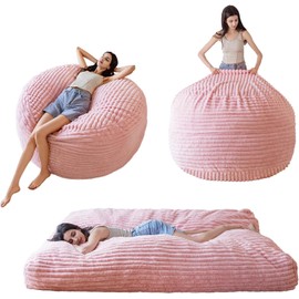MAXYOYO Giant Bean Bag Chair Bed for Adults, Convertible Beanbag Folds from Lazy Chair to Floor Mattress Bed, Large Floor Sofa Couch, Big Sofa Bed, High-Density Foam Filling, Machine Washable Cover