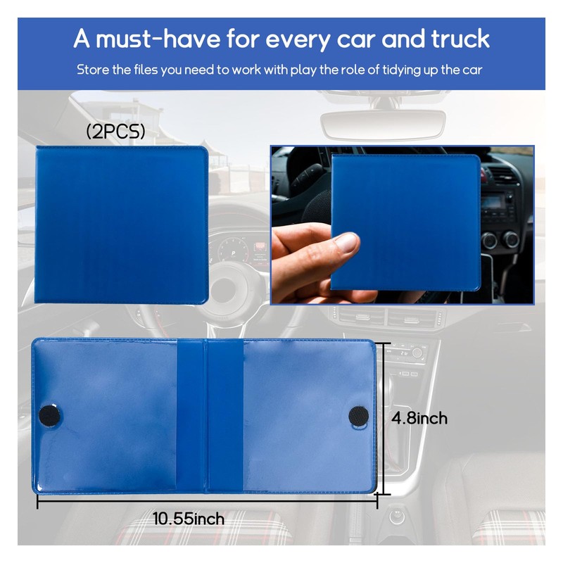 Dickno 2 PCS Car Registration and Insurance Holder, 10.6''×4.8'' Essential