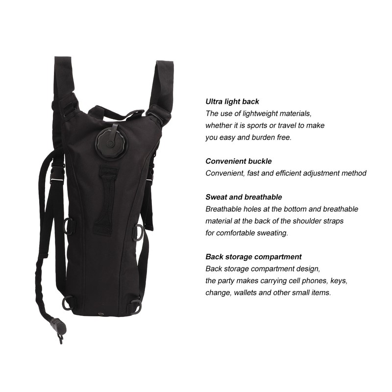 Hydration Backpack Pack Waterproof Oxford Cloth Lightweight Hands Free 3L