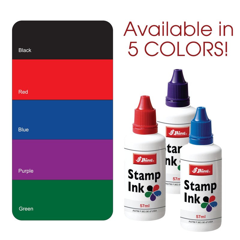 Shiny SHI-40600 Self-Inking Stamp Refill Ink by 2oz, Black Ink