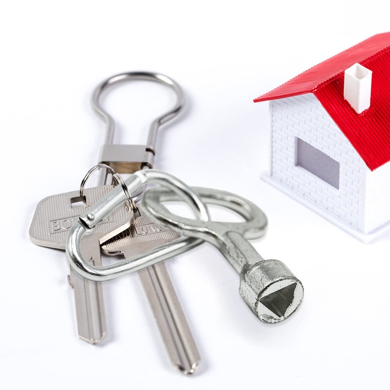 EASYKEENECOM Meter Box Key, Gas Box Key, Metal Triangular Key,Silver