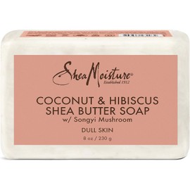 Sheamoisture Bar Soap for Dull, Dry Skin Coconut and Hibiscus Sulfate Free Soap Bar 8 oz