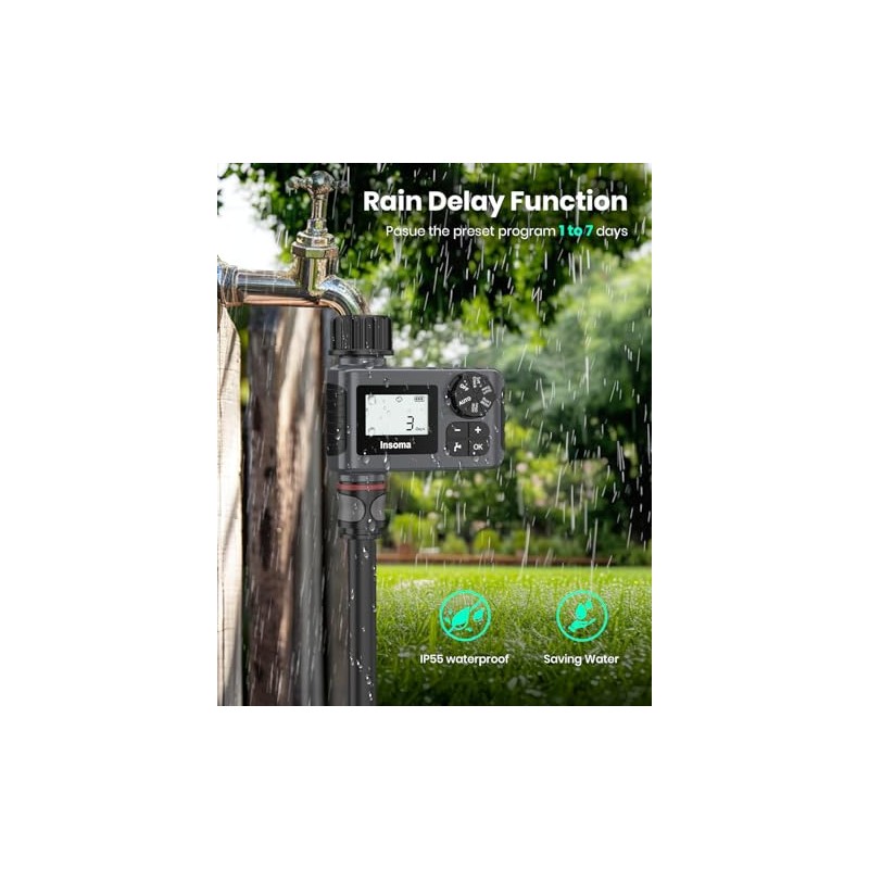 Programmable Garden Hose Faucet Timer with Rain Delay