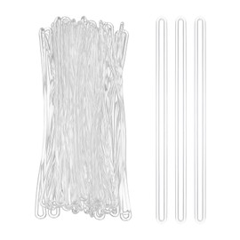 YELARXI Luggage Tag Loops, PVC Luggage Straps Worm Loops- Fitting for(Bag Tags - Suitcase Label - ID Card) 6 Inch & 40 Pack & Clear