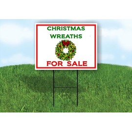 christmas wreaths for sale wreath Double Sided 18x24 in Yard Road Sign w/Stand