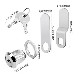 Focenat Cabinet Lock, 5/8" Cam Lock Keyed Alike Cabinet Locks, Secure TV Locks with Alike 2 Keys, Zinc Alloy Drawer Lock for File Cabinet RV Door Drawer Tool Box Mailbox Replacement Lock Hardware