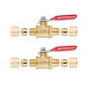 Brass Ball Valve Shut Off Switch, Tubing Fitting Straight Coupling