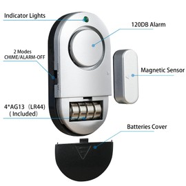 Window Alarm Sensors, Door Alarms for Home Security Loud, 120DB Pool Window and Door Alarms for Kids Safety (10 Pack)