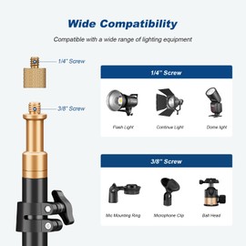 Godox Light Stand 210CM/83.9 in Extendable Photography Light Stand with 1/4” & 3/8” Universal Screw Reversible Portable Studio Lighting Tripod with Carry Bag Portable for Strobe Light Camera Softbox