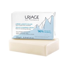 Uriage Jabón Sólido 125g - Limpiador rostro y cuerpo para una piel limpia, suave e hidratada - Fórmula con 90% de ingredientes de origen natural - Apto para pieles sensibles
