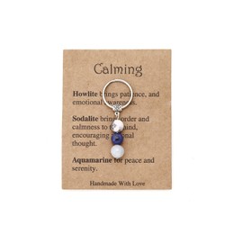 Natural Crystals Keychain Gift for New Beginnings Anxiety Relief Keychain Gifts for Key Bag Purse Accessories - Calming