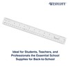 Westcott Acrylic Clear Ruler, Easy-to-Read Markings, Scratch-Resistant Design, Raised Beveled