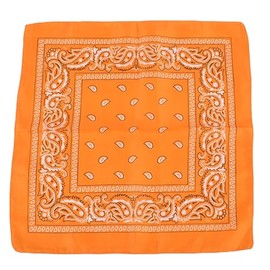 Paisley Bandana,Large Bandanas for Men Women,Multi-Purpose Bandana Headband handkerchief,Vintage Square Head Scarf (12 Pcs Orange)