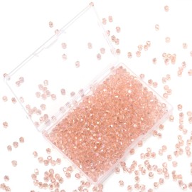 Tiparts 1000pcs Crystal Glass Beads 4mm Bulk Faceted Bicone Spacer Beads for DIY Jewelry Making