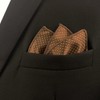 [S&W SHLAX&WING] Pocket Square for Men Brown Copper with White