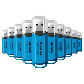PSA COMPUTO Y PAPELERIA KIT10 DE MEMORIAS USB (AC906-32G-RWB) es la Nueva Unidad Flash USB ADATA de la Familia de la Serie Clásica con Bordes Redondeados y un Acabado con Brillo