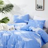 CLOTHKNOW Blue White Sky King Size Comforter Set 3Pcs Cloud