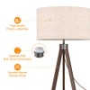 LEPOWER Wood Floor Lamp Tripod, Mid Century Lamps for Living