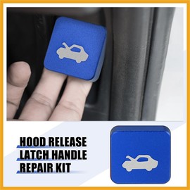 Partuto Hood Latch Release Handle Repair Kit for Honda Civic 1996-2011 for Honda CR-V 1997-2006 for Honda Element 2003-2011 Aluminum Alloy Blue Replacement
