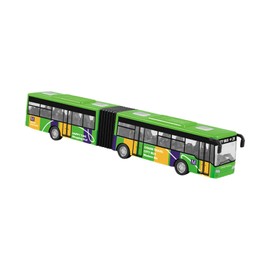 Pull Back Long Bus Model Two Section Articulated Bus Toy Simulation Metal Ornaments Simulation Transit Bus Model for Birthday, green