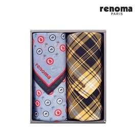 Renoma 대구백화점 레노마남녀 2매세트 손수건(R128) Daegu Department Store Renoma Unisex 2-Piece Handkerchief Set (R128)