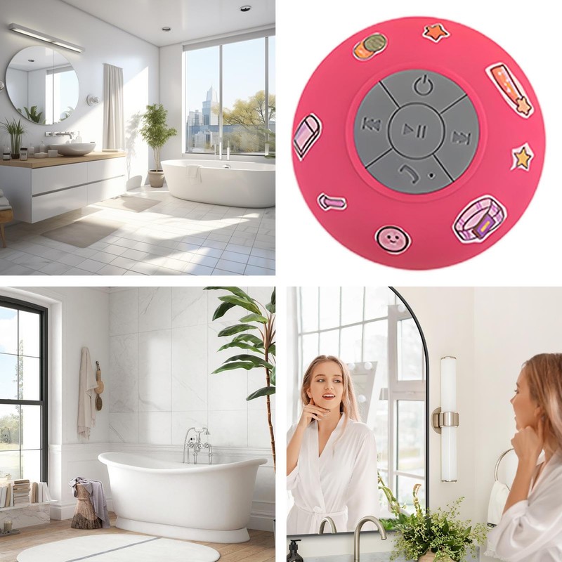 Wireless Speaker | Bathroom Speaker,Water-Resistant Wireless Suction Cup Outdoor Shower