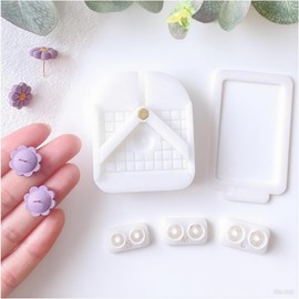 5 - Piece Silicone Clay Earring Making Kit, Polymer Clay Tools for Clay Jewelry, Earring Post Embedder Tool