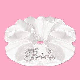 Bride Rhinestone Scrunchie Bachelorette Party Decorations Bride to Be Silk Hair Tie for Bachelorette Party Bridal Shower Headwear Wedding Engagement Bridesmaid Gift