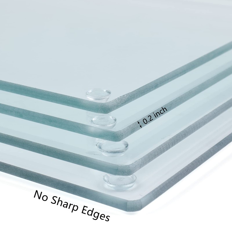 Hacaroa 4 Pack Tempered Glass Cutting Board with Rubber Feet,