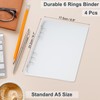 PATIKIL A5 Binder Cover, 4 Pcs PP 6 Ring Loose